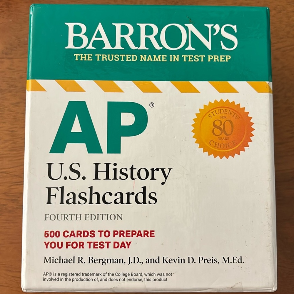 AP US. HISTORY APUSH FLASHCARDS - Barron’s Test Prep Flashcards 500 count